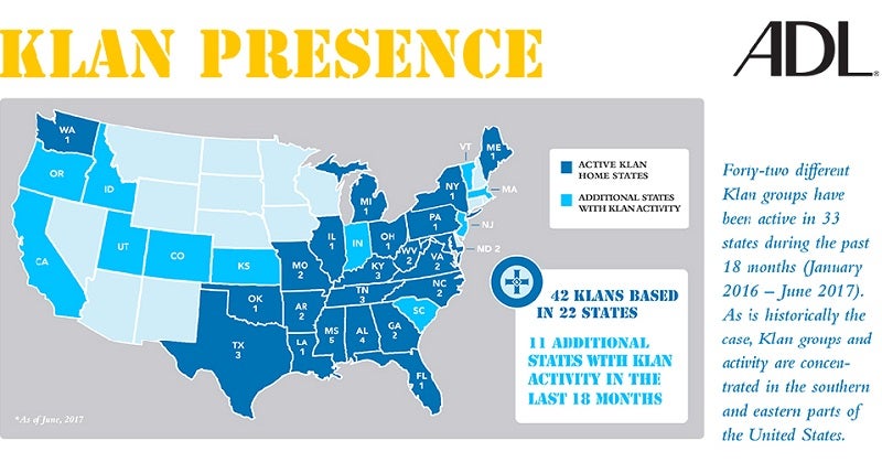 Klan report map