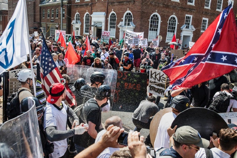 Antifa face off against white supremacists in Charlottesville, VA Antifa face off against white supremacists in Charlottesville, VA