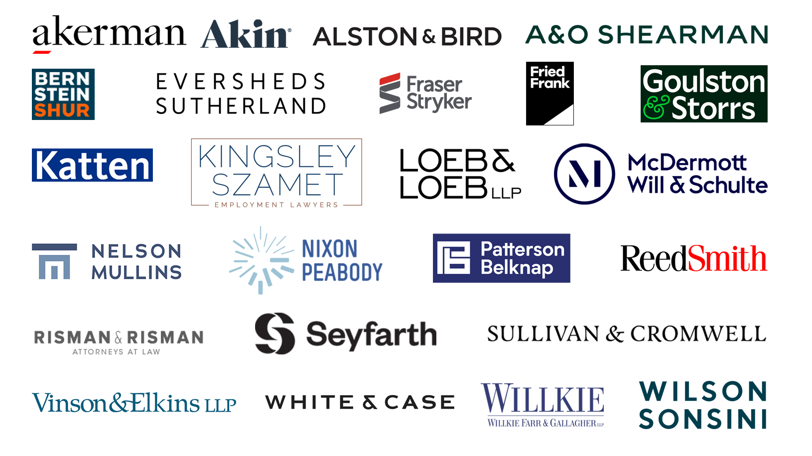 Collage of the law firm logos