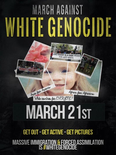 March Against White Genocide Poster